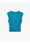 Cotton U-Neck Ribbed Sleeveless Blouse - 5