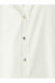 White Linen Blend Oversize Women's Shirt - 6