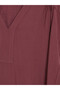 Plum V-Neck Gathered Blouse - 3