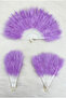 Large Size Lilac Feathered Bridal Fan, Wedding Henna Bridesmaid Bride Circumcision Gift, 1 Piece 30X50Cm - 3
