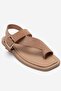 Curry Mink Suede Genuine Leather Flip-Flop Women's Sandals - 3