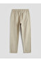 Beige Regular Fit Men's Linen Look Trousers - 6