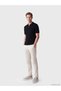 New Season Black Polo Collar Men's Knitwear T-Shirt - 2
