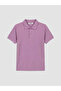 Purple Polo Collar Boys' Pique T-Shirt from Güli̇s Gi̇yi̇m