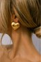 Gold Color Heart Earrings Pair (the Earrings Are Hollow) 4 cm