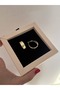 Gold Modern Steel Hoop Earrings - 2