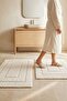 Cotton Collection Trend 2-Piece Bath Mat Cream 60X100+50X60 cm