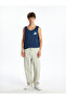 Xside Navy Blue Crew Neck Printed Men's Sleeveless T-Shirt - 2