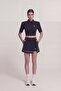 Slit Pocketed Mini Brandi Shorts Skirt Black - 2