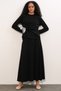 Women's Scarf Blouse Skirt Two-Piece Set - Black 1417 - 4
