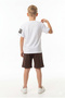 Boy's 2-Piece Shorts Set Crew Neck Short Sleeve Printed T-Shirt Tie-Up Printed Shorts - 5