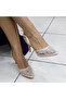 White Floral Tulle Detailed Ankle-Strapped Bridal Shoes - 2