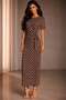 Women's Polka Dot Modal Fabric Side Tie Short Sleeve Maxi Dress