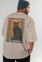 For the Love of Cats 95 Cat Printed Beige Oversize T-Shirt 100% Cotton Unisex Cat Lover Premium Design - 7