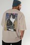 For the Love of Cats 94 Cat Printed Beige Oversize T-Shirt 100% Cotton Unisex Cat Lover Premium Design - 7