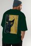 For the Love of Cats 73 Cat Printed Green Oversize T-Shirt 100% Cotton Unisex Cat Lover Premium Design - 7