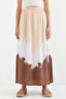 Women's Patterned Viscose Beige Skirt - 3