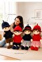 Streetwear Style Plush Girl Doll 85cm Soft Stuffed Toy with Cap & Jacket Outfit – Red & Black - 5