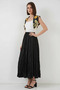 Women's Wrinkled Shiny Black Skirt - 2