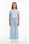 Girl's 2-Piece Tracksuit Set: Crew Neck Short Sleeve Pocket T-Shirt & Elastic Waist Loose Pants