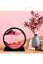3D Dynamic Sand Art Liquid Motion, Moving Sand Art Picture Round Glass 3D Deep Sea Sandscape in Motion Display Flowing Frame Relaxing Desktop Home Office Work Decor - 2