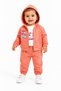 Baby Girl 3-Piece Set Hooded Zippered Cardigan Body Pants Tracksuit Set
