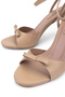 Women's Genuine Leather Beige Heeled Shoes - 3
