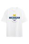 Michigan Wolverines Ncaa College American Football White Oversize T-Shirt