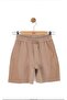 Nk boy's beige elastic waist lace-up cotton shorts 4-8 years camel - 2