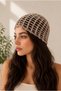 Mesh Knitted Bandana-Cream Color Stylish Bohemian Summer Beanie - 2