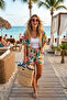 حقيبة ماريا للشاطئ - بيج - رمادي - 3