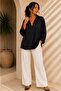 V-Neck Flowy Oversized Blouse - 2