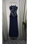 Long Evening Dress with Floral Embroidery - 2