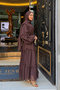 Women's Chiffon Ruffle Dress Brown - 4