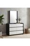 Diamond Mirror For Dressers | Mirror Without Dresser L75xW1.8xH92cm - Black - 3