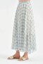 Women's Plaid Fabric Long Skirt with Elastic Waist and Lined Design - 6