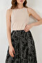 Women's Asymmetrical Patterned Chiffon Black Skirt - 3