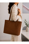 Women's Cinnamon Color Tote Bag Large Volume Daily Suede Shoulder Bag Width 45 Length 36 Depth 14 - 2