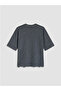 New Season Anthracite Oversize 100% Cotton Women's T-Shirt - 4
