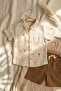 Boy's 100% Cotton Muslin Safari Patterned Shirt, Shorts and Hat 3-Piece Combination Set - Earth Tones - 4