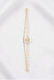 2 Row Natural Stone Pearl Chain Bracelet - 3