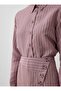 Tunic & Asymmetrical Cut Skirt Detailed Dusty Rose Striped Set - Exclusive - 7