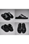 Trendy Men's Black Leather Orthopedic Comfortable Sole Slippers - 2