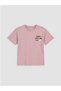 New Season Pink Crew Neck Printed Boys' T-Shirt