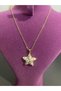 Women's Steel White - Black Enamel Starfish Pendant with Zircon Stone Gold Chain Necklace Jewelry - 4