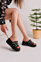 Kcl-D20 Filled Sole Metal Detailed Slippers - 4