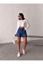 Mini Shorts with Embroidered Hearts on the Legs and Lacquered Details - 2