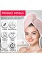 Microfiber Hair Towel 2 Pack; Fast Hair Drying; Water Absorbent Cap for Women; Soft Bath Turban with Buttons (Pink + Blue) (Pink + Blue, 2) - 4