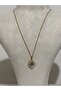 Blue Detailed Clover Model Steel Necklace - 3