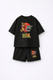 Super Bear Adventure Super Bear Printed Oversize 100% Cotton T-Shirt Shorts 2-Piece Children's Set - 2